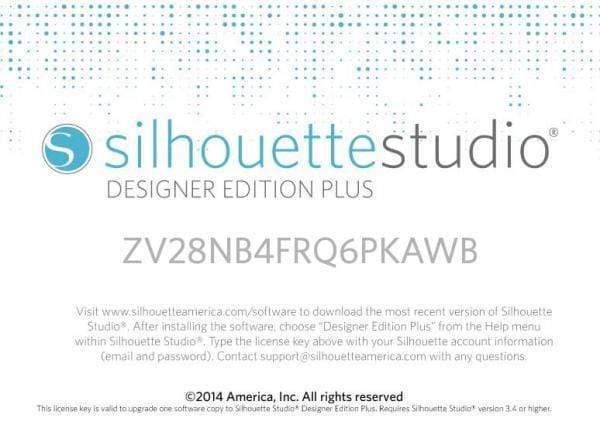 Silhouette America Software Silhouette License code for Studio Designer Edition PLUS STUDIOPLUS