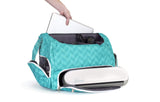 Silhouette America Totes & Dust Covers Silhouette Portrait Teal tote bag